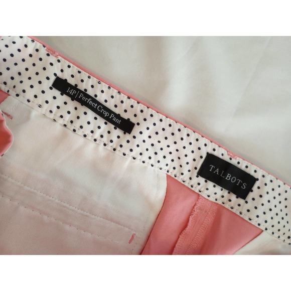 Talbots Size 14 Petite Womens Crop Pants Pink 100% Cotton High Rise - Picture 3 of 9